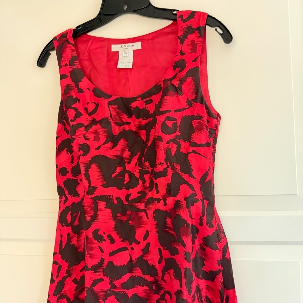 L.K. Bennett Red and Black Dress Size 6 - 41483 - Picture 6 of 11